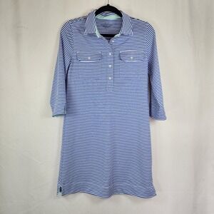 Vineyard Vines Margo Shirt Dress Blue Striped Size Small Pockets Preppy